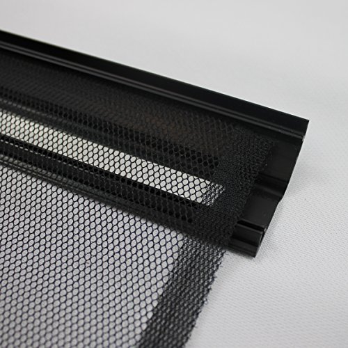 Insektenschutz Tür Vorhang 95 x 220 cm in anthrazit Fliegengitter aus Polyester Lamellen mit eingenähten Gewichten und selbstklebenden PVC Klemmleiste Fliegenvorhang - 7