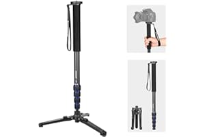 Monopié Extensible Koolehaoda para cámara de aleación de Aluminio con Base de Soporte para trípode, 5 Secciones, 52 cm-168 cm, Ajustable para cámaras SLR, videocámaras, Carga útil de hasta 7 kg