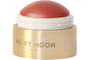 Milky Moon London Stellar Cheeks Cream Blush, Long-lasting, Lightweight Formula for Cheeks, Lips & Eyes, Infused with Coconut & Jojoba, Sweet Peach