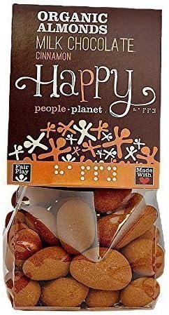 Happy People Organic Milk Chocolate with Cinnamon Almonds 150 g (Pack of 3)