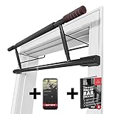 Pull-Up Bar for Door Frames without Screws / Drilling + Workout Guide – Professional Chin-Up Bar with Padded Handles | Extra Wide Workout Bar for Hanging in Doorway at Home | Mounting on Doors Indoor