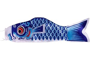 GUODUN Koinobori Outdoor Kite Japan Style Decoraciones colgantes Carp Flag Windsock Wind Chimenea (40cm azul)