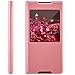 Produktbild Saxonia Tasche Sony Xperia Z5 Hülle Case Schutzhülle Flip View Cover mit Fenster und Kameraschutz Rosa