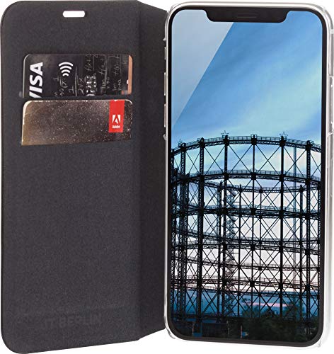 JT Berlin FolioCase Schöneberg for Apple iPhone XR - black [Synthetic leather I Standing function I Pockets for cards] - 10399