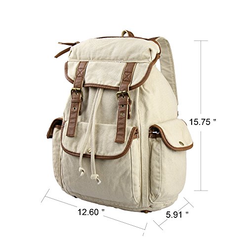 Veevan Vintage Schule Segeltuch Rucksack - 7
