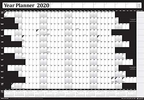 Planificador Anual De Pared Para La Oficina Y El Hogar De 2020
