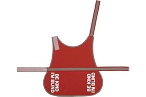Spoilt Rotten Pets Medium Size, Red Adjustable Hi Vis Vest 'Be Kind I'm Blind', Blind Dog, Glaucoma, Cataracts Vision Impaired High Visibility Lightweight Coat Hi Viz (Size Medium, Colour Red)