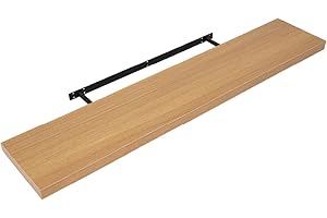 Anika Floating Shelf / 3 Separate Sizes & 4 Colour Options / 3.8cm Thick Hollowboard/Bedroom/Kitchen/Living Room/Office (Oak, 120cm)