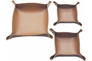 BE-TOOL 3-pack läder beteende bricka, fläckbeständig PU-läderbricka dubbelsidig knapp mångsidig skrivbordsförvaring organiser