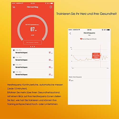 Riversong WaveFit Fitness Armband, Fitness Tracker, Aktivitätstracker für Android und IOS, Sport Uhr mit Schrittzähler, Kalorienzähler, Herzfrequenz-Anzeige, Schlaf-Monitor, Wecker, Neu Version - 3