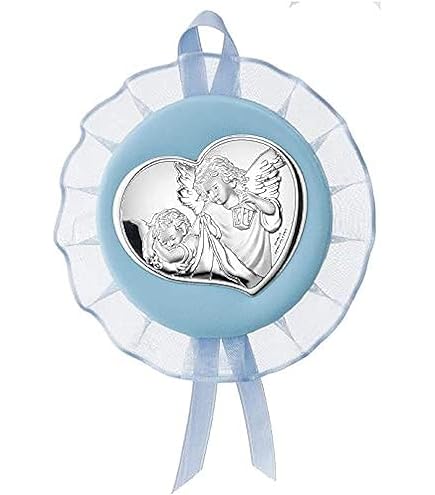 Sopraculla Medaglione Cuore Angelo Con Carillon - Argento E Rosa, 25x12cm, Con Scatola Regalo, Made In Italy - Foto 10