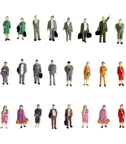 Lot Figurines Miniature Avec Accessoires - échelle HO Pour Réseau Ferroviaire