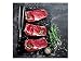Produktbild kunst-discounter Steak Grill Essen Wandbild A06310 Canvas Leinwandbild Quadratisch auf Keilrahmen Größe 30 x 30 cm