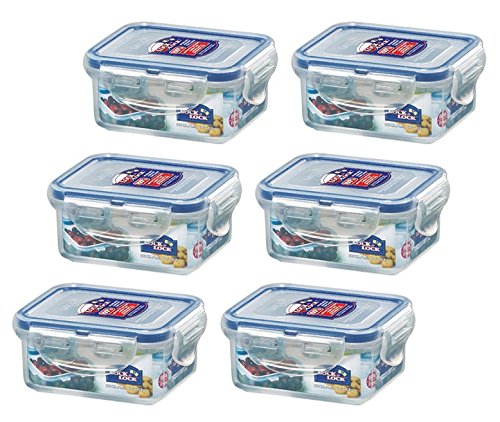 Lock & Lock HPL805 180-ml-Aufbewahrungsbehälter, rechteckig, 6 Stück