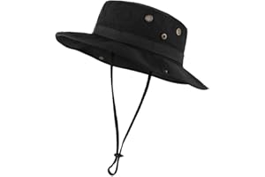 Zylioo Kapelusz przeciwsłoneczny XXL - 3XL Safari na dużą głowę, kapelusz Camo Boonie, kapelusz buschowy, Woodland "Junglescout", szerokie rondo, kapelusz turystyczny na kemping