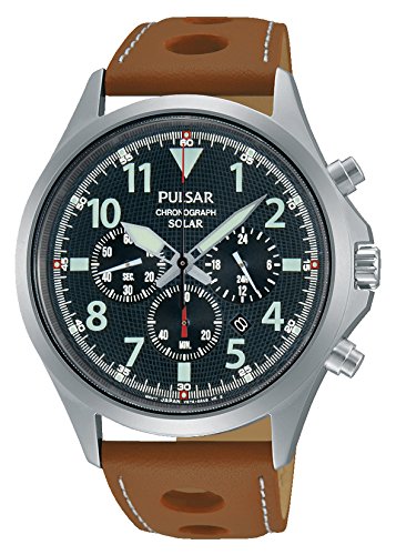Pulsar Herren-Armbanduhr Solar Analog Quarz Leder PX5023X1 Pulsar Herren-Armbanduhr Solar Analog Quarz Leder PX5023X1