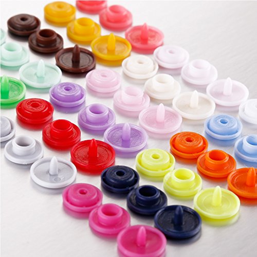 Anpro 400 Druckknöpfe, Druckknopf set mit zange, Snaps Zange set Nähfrei für DIY Basteln - 2