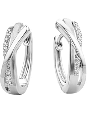 Miore Damen-Creolen 925 Sterling Silber Zirkonia