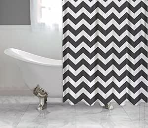Violetpos Schwarz-Weiß-Chevron Duschvorhang Badezimmer Dekorative 160 x