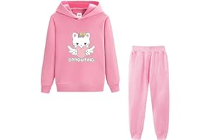 LSHDCER Jogginganzug Mädchen Freizeitanzug 2tlg Bekleidungsset Kinder Sportanzug Trainingsanzug Outfit-Set Sweatjacke & Sweathose