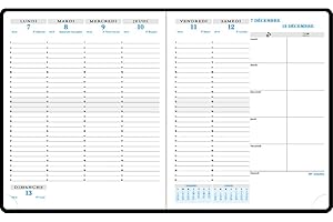 Exacompta 22842E - Recharge agenda de bureau Horizons 22 - 18,5 x 22,5 cm - Semainier janvier à décembre 2026 - Papier blanc