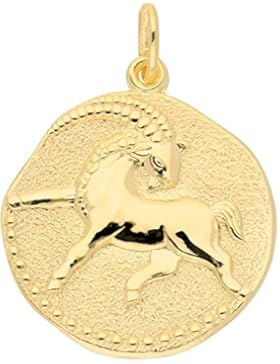 Gold 8 k ( 333 ) Sternzeichen Anhänger - Steinbock - Ø 18,2 mm
