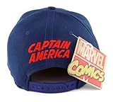 original Marvel Comics Captain America LOGO Flat Cap navy
