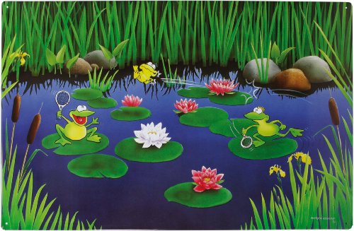 Magnettafel Frosch – Lauschige Design Metall Magnetpinnwand 60×40 cm – Memoboard Pinnwand mit Motiv: Natur & Tiere Froschteich – inkl. 8 Magnete Frösche für Magnetwand – Original GUMA Magneticum® - 3