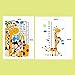 YESURPRISE New PVC Home Art Decor Mural Creative Naughty Monkey and Yellow Giraffe wall sticker for kid's bedroom cartoon animals Height Chart Nursery Removable Studyroom Sofa Wallpaper Paper House Kids Boys Girls Room Decorative DIY Decoration