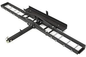 Jeremywell 500 lbs Heavy Duty Motorcycle Dirt Bike Scooter Carrier Hitch Rack Hauler Trailer with Loading Ramp and Anti-Tilt Locking Device T-NS-MRC001