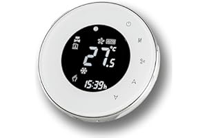 BecaSmart Series 6000 Termostato Inteligente Wi-Fi para Aire Acondicionado 4 Fan Coil Control inalámbrico (Cuatro Tubos, Blanco - WiFi)