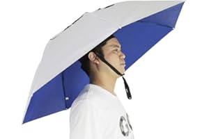 NEW-Vi Fishing Umbrella Hat Folding Adjustable Sun Rain Cap, 37.4”Oversize Hands Free Umbrellas, 7-Ribs Anti-UV Waterproof Headwear for Fishing Gardening Golf Sunshade Outdoor
