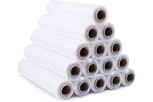 ‎ALL4ALL All4All Stretchfolie Transparent 500 mm 23my Verpackungsfolie Versandfolie 2,4kg Transportfolie Wickelfolie für Palette transparente Folie zur Verpackung Palettenfolie Umzugsfolie für Möbel 12 Rollen