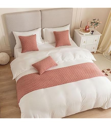 QRGMKL Chemin De Lit Velours Luxe – Couvre-lit Élégant Gris 240x50 Cm, Décoration Chambre Mariage Hôtel
