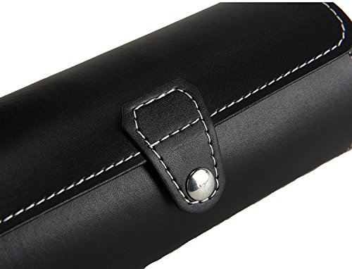 Asvert 3 Slots der zylindrische Uhrenbox, schmuckaufbewahrung Schmucksachespeicherkasten Uhrenbox schwarze Farbe - 5