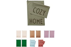 Design Letters favorite tea towel pack of 2 Olive | Dish towels in 6 colors | 100% organic cotton, Oeko-Tex certified, soft, absorbent & dries quickly | L: 60 x W: 40 cm
