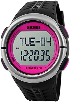 CY Unisex LED Digital Watch with Silicone Band 1058 -Rose Red Dial