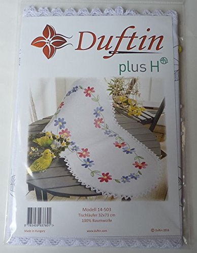 Komplette Stickpackung Läufer 32x73cm Blumenranke Spannstich