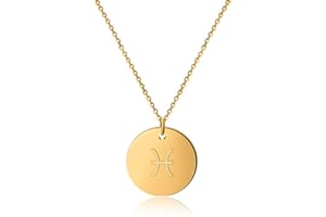 GD GOOD.designs EST. 2015 Chaîne du zodiaque en or 18 carats - Résistant à l'eau I Collier doré avec pendentif horoscope I Zodiac Necklace en acier inoxydable pour femmes