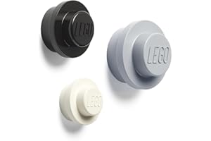 Room Copenhagen Lego-Colgador de Tres Colores y tamaños, Gris, Negro, Blanco, talla única, 3