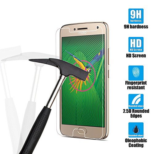 Moto G5 Plus Panzerglas, 2 Stück ViViSun Gehärtetem Glas Schutzfolie Displayschutzfolie Folie für Lenovo Moto G5 Plus - 2
