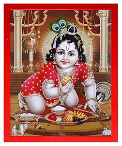 Shree Handicraft Lord Krishna Bal Gopal Photo Frame for Home Deco (27 cm x 33 cm x 1 cm,Acrylic Sheet Used)