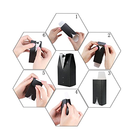 Foonii® 100 Stück Süßigkeiten Schachtel Hochzeitskasten Bonbons Schachtel für Hochzeit, (50 paar) Hochzeit Brautkleid Entwurf Brautpaar Gastgeschenk - 5