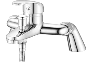 Coleniny Modern Bath Shower Mixer Tap with Filler Spout, Single Lever Monobloc Shower Bath Tap, Exposed Faucet Solid Brass Chrome Finished-1/2'' Outlet 180mm Centres