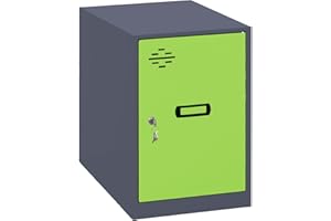 ‎SIMON RACK Simon Rack Simonlocker Kommode, klein, 475 x 400 x 500 mm, Amario aus Metall, mit Schlüssel, Anthrazit/Grün