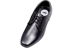 WILLIAM LAMB Buckle My Shoe Boys Black Leather Lace-up School Shoes