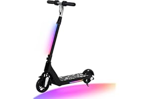 E-NOROYAVN Trottinette Electrique Enfant 6 a 12 Ans, Lumières Arc-en-Ciel Colorées, Charge Max 50 Kg,Autonomie de 8 km, Affichage LED, Vitesse et Hauteur Réglables, Trottinette Electrique pour Enfants
