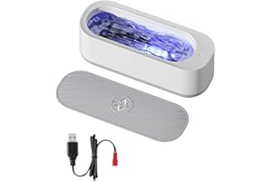 KUWUNG Dispositivo de limpieza ultrasónica, dispositivo de limpieza ultrasónico recargable por USB, limpiador de joyas portátil ultrasónico para gafas, relojes, joyas, anillos, collares
