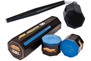 Predator Chalk 1080 Pure 5 Pieces Blue with Action Octagon Style Cue Chalker