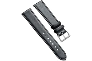 AKSIQIOL Ladies Watch Strap, Soft Genuine Leather 12mm Quick Release Band for Women, Thin Replacement Watch Strap with Stainless Steel Buckle, Brown